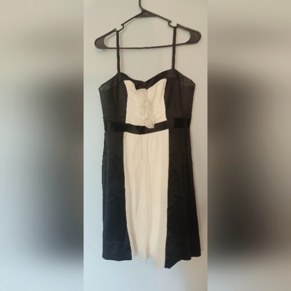 Black & Cream Phoebe Couture Midi Dress